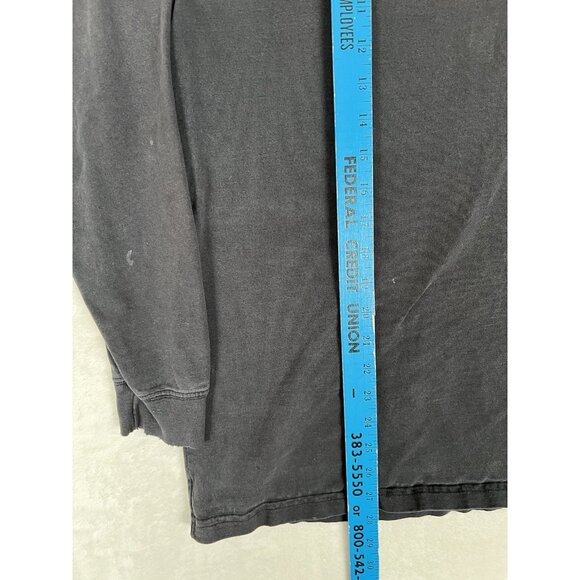 Vintage Carhartt Black Long Sleeve T-Shirt Size Medium Sleeve Spell Out Faded - Picture 6 of 9